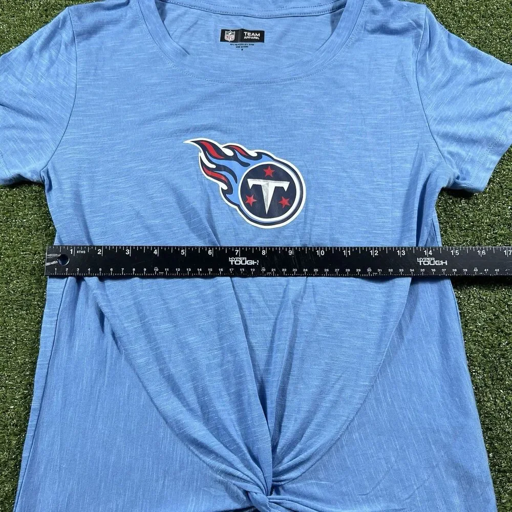 Tennessee Titans New Era Women's NWOT Blue Slub T-Shirt with Front Twist Knot M